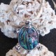 Pendentif tortue nacre abalone XL reflets roses