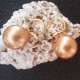 Boucles d'oreilles perles akoya 20 mm champagne