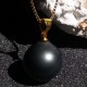 Collier pendentif perle noire akoya 14 mm , perle eau douce