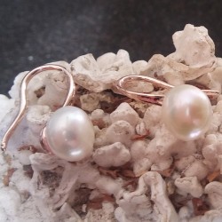 Boucles d'oreilles perles blanches akoya 8 mm