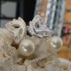 Boucles d'oreilles papillon strass diamant Cz perle blanche eau douce 7mm Lac Biwa