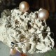 Parure collier perle baroque saumon 8/9mm + Boucles d'oreilles perle saumon 12 mm