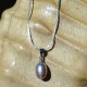 Collier 42 cm pendentif perle lavande goutte 7mm eau douce Lac Biwa