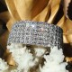 Bracelet élastique rangs de strass diamant Cz transparent