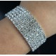 Bracelet élastique 6 rangs de strass diamant Cz transparent ═ ART des ILES