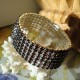 Bracelet 6 rangs de strass diamant Cz marron femme