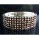Bracelet 6 rangs de strass diamant Cz marron tendance