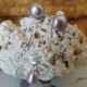 Parure collier perle poire lavande + Boucles d'oreilles perle lavande 12 mm lac biwa femme tendance