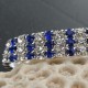 Bracelet 3 rangs strass diamant Cz et bleus 