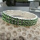 Bracelet 3 rangs strass diamant Cz vert d"eau