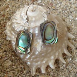 Boucles d oreilles nacre abalone rectangle